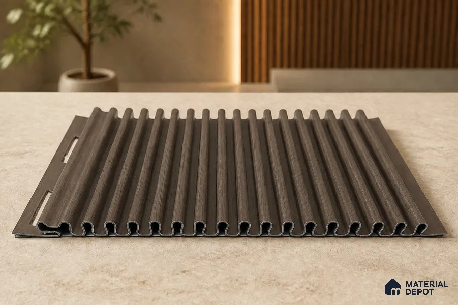 Royal Nut 10 ft x 0.68 ft (3060x208 mm) Curve Design Interior & Exterior Wall & Ceiling Panel - 10 mm | Suitable for Balcony, Facade & Open Area | Width is Subjected to 5% Variation