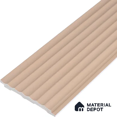 Cappuccino Beige Plain Colour Look PN 00628 8 ft x 4 inch Charcoal Panel - 11 mm | Suitable for Feature Wall, TV Unit & Living Room | Width is Subjected to 5% Variation