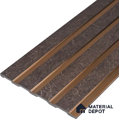 Cappucino Brown Stone Look PN 05546 8 ft x 6 inch Charcoal Panel - 7 mm | Suitable for Feature Wall, TV Unit & Living Room | Width is Subjected to 5% Variation