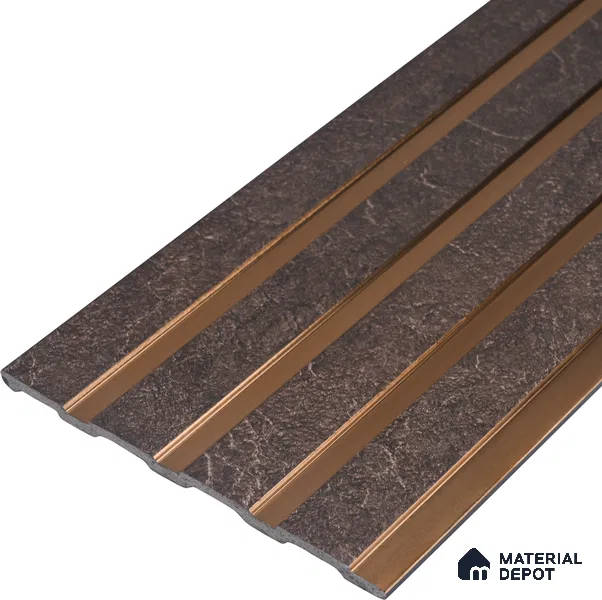 Cappucino Brown Stone Look PN 05546 8 ft x 6 inch Charcoal Panel - 7 mm | Suitable for Feature Wall, TV Unit & Living Room | Width is Subjected to 5% Variation