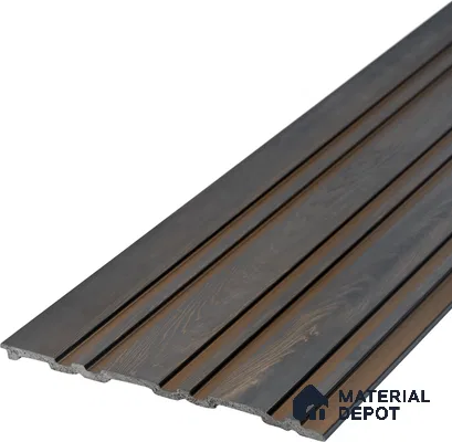 Brown Wooden Louver PN 05550 8 ft x 6 inch Charcoal Panel - 7 mm | Suitable for Feature Wall, TV Unit & Living Room | Width is Subjected to 5% Variation