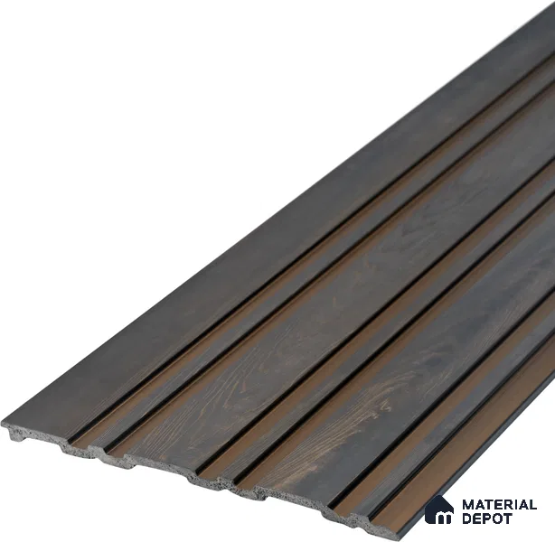 Brown Wooden Louver PN 05550 8 ft x 6 inch Charcoal Panel - 7 mm | Suitable for Feature Wall, TV Unit & Living Room | Width is Subjected to 5% Variation
