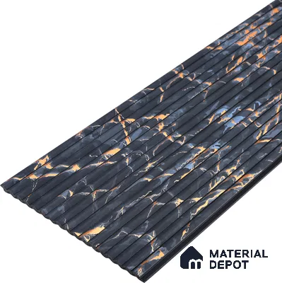 Blue Marble Look Charcoal Louver/Panel 8 ft x 6.1 inch - 7 mm | Ideal for Feature Wall, Living Room, Bedroom, Home, TV Unit | PN 07010