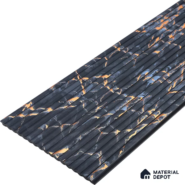 Blue Marble Look Charcoal Louver/Panel 8 ft x 6.1 inch - 7 mm | Ideal for Feature Wall, Living Room, Bedroom, Home, TV Unit | PN 07010