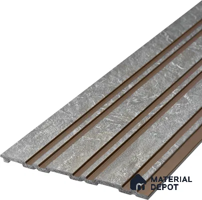 Beige Stone Look Charcoal Louver/Panel 9.5 ft x 6 inch - 6 mm | Ideal for Feature Wall, Living Room, Bedroom, Home, TV Unit | PN 07126