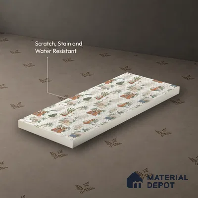 Beige Digital look LM 23935 Vrindavana Pichwai Art 8 ft x 4 ft Texture Finish Decorative Laminate - 1 mm | Suitable for Living room,TV Unit, Highlighter Wall, Wardrobe, Feature Wall