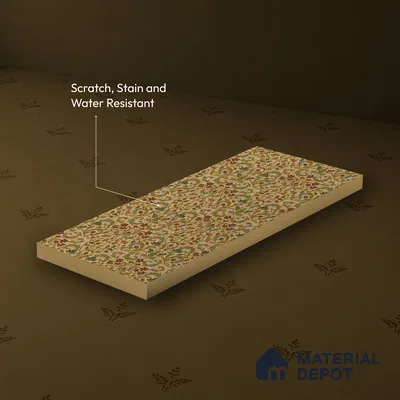 Brown Digital look LM 23938 Fulkari Mughal Floral Art 8 ft x 4 ft Texture Finish Decorative Laminate - 1 mm | Suitable for Living room,TV Unit, Highlighter Wall, Wardrobe, Feature Wall