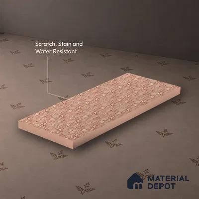 Brown Digital look LM 23941 Kutchkala Lippan Art 8 ft x 4 ft Texture Finish Decorative Laminate - 1.25 mm | Suitable for Living room,TV Unit, Highlighter Wall, Wardrobe, Feature Wall
