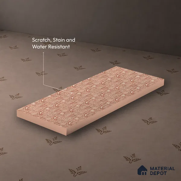 Brown Digital look LM 23941 Kutchkala Lippan Art 8 ft x 4 ft Texture Finish Decorative Laminate - 1.25 mm | Suitable for Living room,TV Unit, Highlighter Wall, Wardrobe, Feature Wall