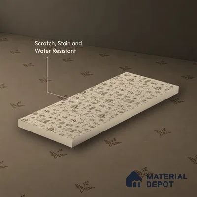 Beige Digital look LM 23944 Gramchitra Warli Art 8 ft x 4 ft Texture Finish Decorative Laminate - 1.25 mm | Suitable for Living room,TV Unit, Highlighter Wall, Wardrobe, Feature Wall
