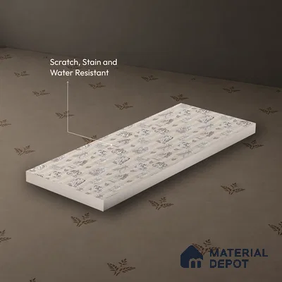 Beige Digital look LM 23946 Madhuvan Madhubani 8 ft x 4 ft Texture Finish Decorative Laminate - 1 mm | Suitable for Living room,TV Unit, Highlighter Wall, Wardrobe, Feature Wall