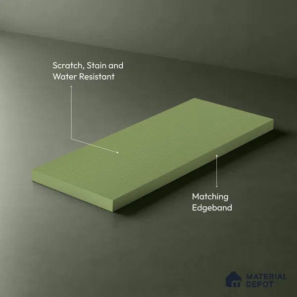 Green Abstract look Ferrero 1E243 HCO Pastel Green 8 ft x 4 ft Honey Comb Finish Decorative Laminate - 1 mm | Matching E3 Edgeband Code - (1057)