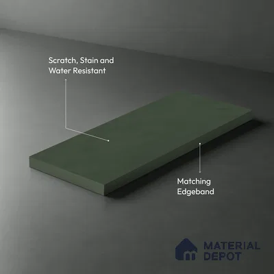 Green Wave look Ferrero 1E236 PO Deep Sage Green 8 ft x 4 ft Pomel Finish Decorative Laminate - 1 mm | Matching Prism Edgeband Code - (10188)