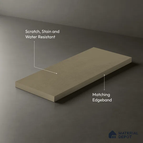 Cream Cement look Ferrero 1E240 PL Soft Alabaster Beige 8 ft x 4 ft Plaster Finish Decorative Laminate - 1 mm | Matching E3 Edgeband Code - (1054)