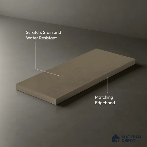 Cream Cement look Ferrero 1E232 PL Subtle Clay Beige 8 ft x 4 ft Plaster Finish Decorative Laminate - 1 mm | Matching E3 Edgeband Code - (232)