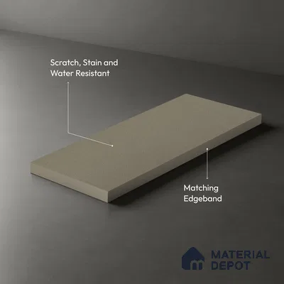 Grey Fabric look Ferrero 1E162 RF Soft Silver Grey 8 ft x 4 ft Real Fabric Finish Decorative Laminate - 1 mm | Matching E3 Edgeband Code - (1004)