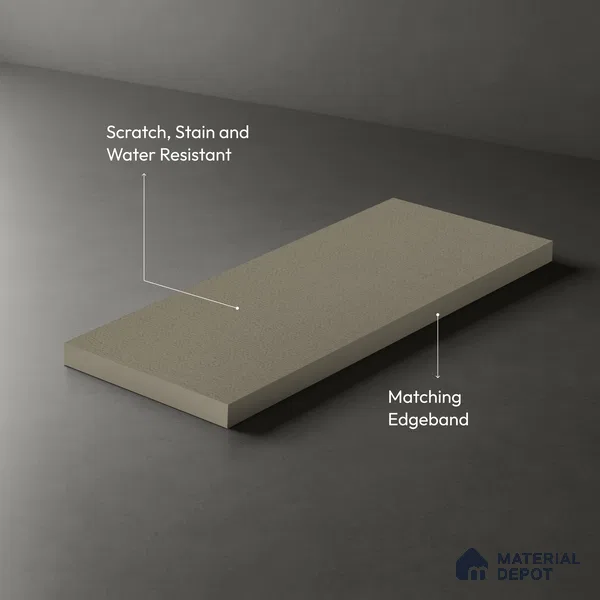Grey Fabric look Ferrero 1E162 RF Soft Silver Grey 8 ft x 4 ft Real Fabric Finish Decorative Laminate - 1 mm | Matching E3 Edgeband Code - (1004)