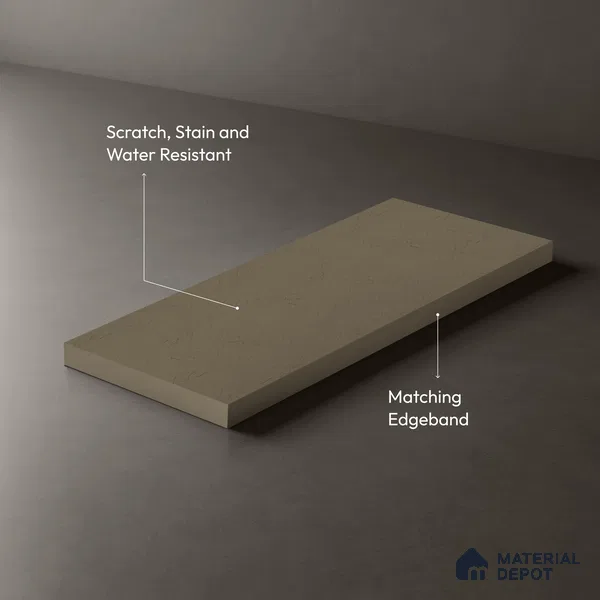 Grey Leather look Ferrero 1E232 ZL Earthy Taupe Brown 8 ft x 4 ft Zero Leather Finish Decorative Laminate - 1 mm | Matching E3 Edgeband Code - (232)