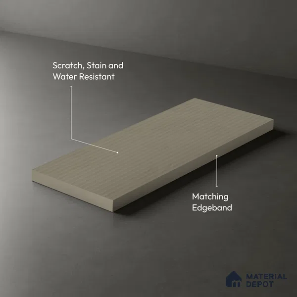 Misty Grey Fluted Solid Color 1E162 PF Misty 8 ft x 4 ft Texture Finish Decorative Laminate - 1 mm | Suitable for TV Unit,Wardrobe, Kitchen Cabinets