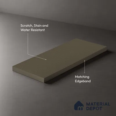 Warm Grey Brown Fluted Solid Color 1E210 CFL Warm Grey 8 ft x 4 ft Texture Finish Decorative Laminate - 1 mm | Suitable for TV Unit,Wardrobe, Kitchen Cabinets