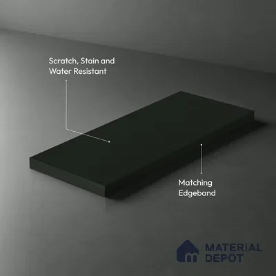 Teal Grey Fluted Solid Color 1E209 CFL Teal Grey 8 ft x 4 ft Texture Finish Decorative Laminate - 1 mm | Suitable for TV Unit,Wardrobe, Kitchen Cabinets