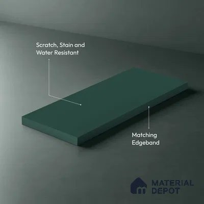 Blue Solid Colors look Ferrero 1E237 SMT Sage Teal Blue 8 ft x 4 ft Satin Matt Finish Decorative Laminate - 1 mm | Suitable for Living Room, Kitchen, Office | Matching Prism Edgeband Code - (10173)