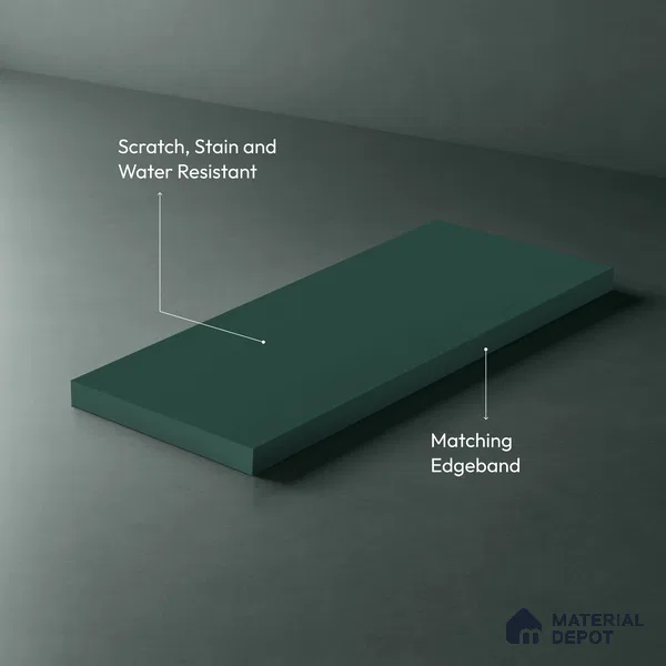 Blue Solid Colors look Ferrero 1E237 SMT Sage Teal Blue 8 ft x 4 ft Satin Matt Finish Decorative Laminate - 1 mm | Suitable for Living Room, Kitchen, Office | Matching Prism Edgeband Code - (10173)