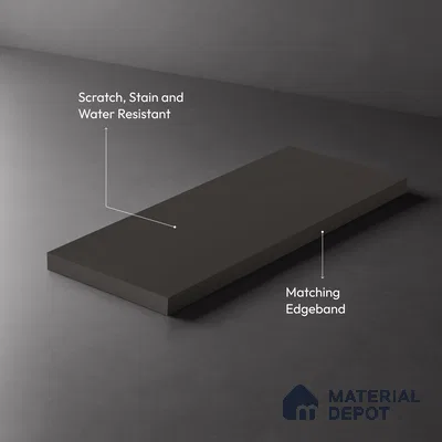 Grey Solid Colors look Ferrero 1E186 SMT Smoky Plum Blue 8 ft x 4 ft Satin Matt Finish Decorative Laminate - 1 mm | Suitable for Living Room, Kitchen, Office | Matching Edgeband Code - (10158)