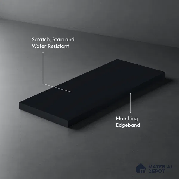 Blue Solid Colors look Ferrero 1E184 SMT Midnight Navy Blue 8 ft x 4 ft Satin Matt Finish Decorative Laminate - 1 mm | Suitable for Living Room, Kitchen, Office | Matching E3 Edgeband Code - (1040 HG)