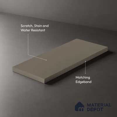 Grey Solid Colors look Ferrero 1E241 SMT Misty Silver Grey 8 ft x 4 ft Satin Matt Finish Decorative Laminate - 1 mm | Suitable for Living Room, Kitchen, Office | Matching E3 Edgeband Code - (1051)