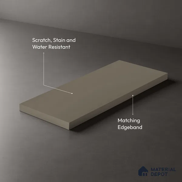 Grey Solid Colors look Ferrero 1E241 SMT Misty Silver Grey 8 ft x 4 ft Satin Matt Finish Decorative Laminate - 1 mm | Suitable for Living Room, Kitchen, Office | Matching E3 Edgeband Code - (1051)