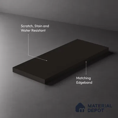 Brown Solid Colors look Ferrero 1E168 SMT Deep Espresso Grey 8 ft x 4 ft Satin Matt Finish Decorative Laminate - 1 mm | Suitable for Living Room, Kitchen, Office | Matching Rehau Edgeband Code - (757)