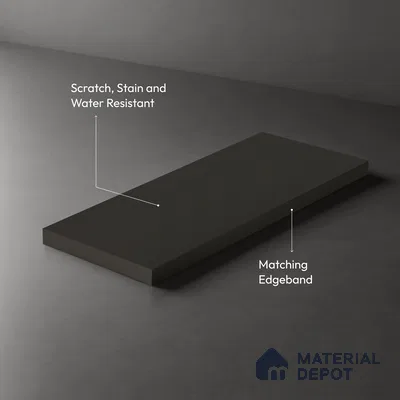 Charcoal Black Fluted Solid Color Look WMF 504 8 ft x 4 ft Texture Finish Decorative Laminate - 1 mm | Suitable for TV Unit, Wardrobe, Kitchen Cabinets