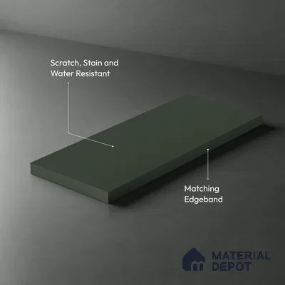 Sage Green Fluted Solid Color Look LM 23698 G 8 ft x 4 ft Texture Finish Decorative Laminate - 1 mm | Suitable for TV Unit, Wardrobe, Kitchen Cabinets
