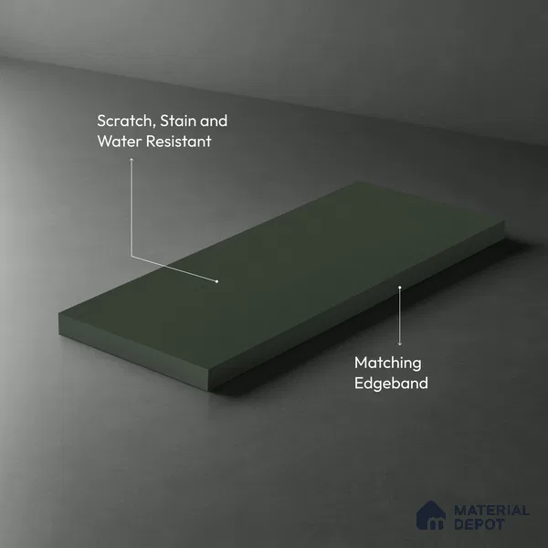 Sage Green Textured Solid Look P 5 915 8 ft x 4 ft Texture Finish Decorative Laminate - 1 mm | Suitable for TV Unit, Wardrobe, Kitchen Cabinets