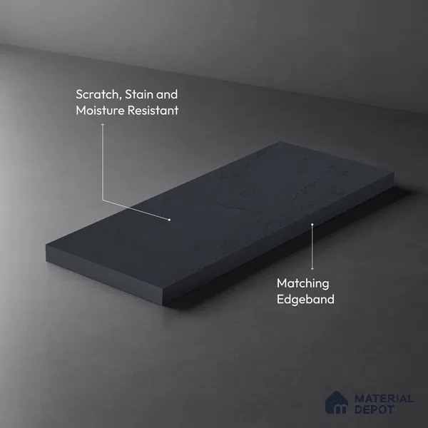 Stone Look Midnight Blue WP 7 948 8 ft x 4 ft Texture Finish Decorative Laminate - 1 mm | Suitable for TV Unit, Wardrobe, Kitchen Cabinets