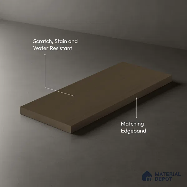 Light Brown Solid Colors Look WP 1 938 8 ft x 4 ft Texture Finish Decorative Laminate - 1 mm | Suitable for TV Unit, Wardrobe, Kitchen Cabinets