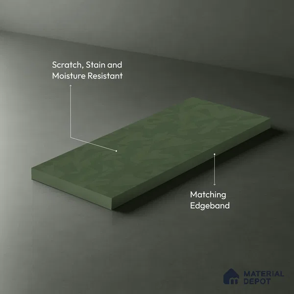 Parrot Green Patterned Look WP 15 949 8 ft x 4 ft Texture Finish Decorative Laminate - 1 mm | Suitable for Bedroom, TV Unit, Wardrobe