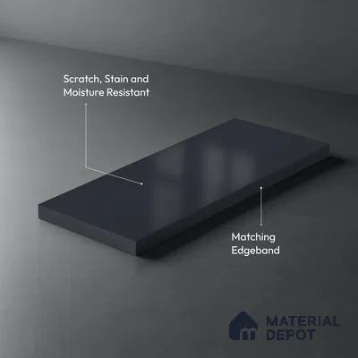 Midnight Blue Solid Colors Look WU 948 8 ft x 4 ft PU Finish Decorative Laminate - 1 mm | Suitable for Living Room, Kitchen, Office