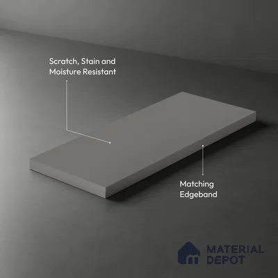 Light Grey Solid Colors Look SMT 920 8 ft x 4 ft Super Matte Finish Decorative Laminate - 1 mm | Suitable for Living Room, Kitchen, Office