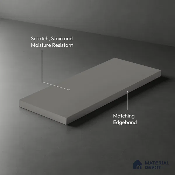Light Grey Solid Colors Look SMT 920 8 ft x 4 ft Super Matte Finish Decorative Laminate - 1 mm | Suitable for Living Room, Kitchen, Office