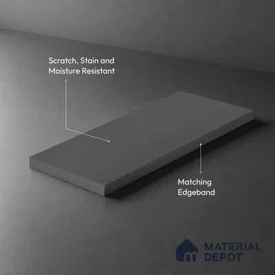 Storm Grey Solid Colors Look SMT 907 8 ft x 4 ft Super Matte Finish Decorative Laminate - 1 mm | Suitable for Living Room, Kitchen, Office