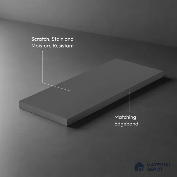 Storm Grey Solid Colors Look SMT 907 8 ft x 4 ft Super Matte Finish Decorative Laminate - 1 mm | Suitable for Living Room, Kitchen, Office