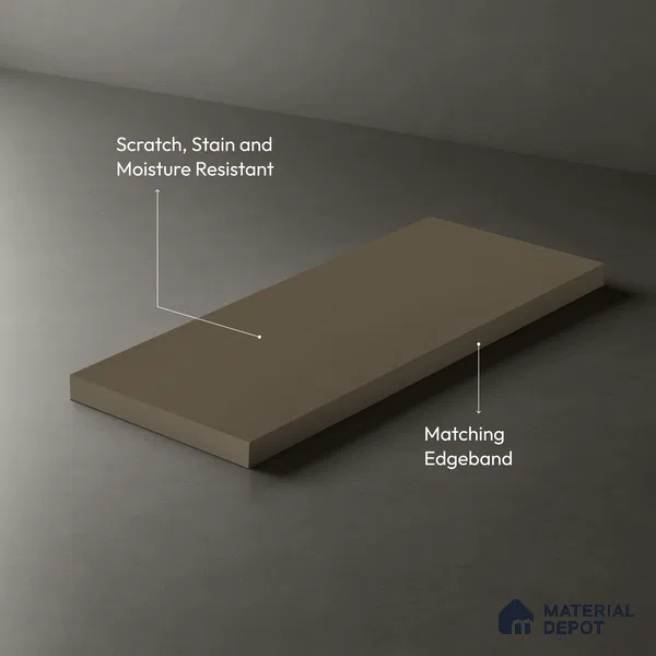 Light Brown Solid Colors Look SMT 938 8 ft x 4 ft Super Matte Finish Decorative Laminate - 1 mm | Suitable for Living Room, Kitchen, Office