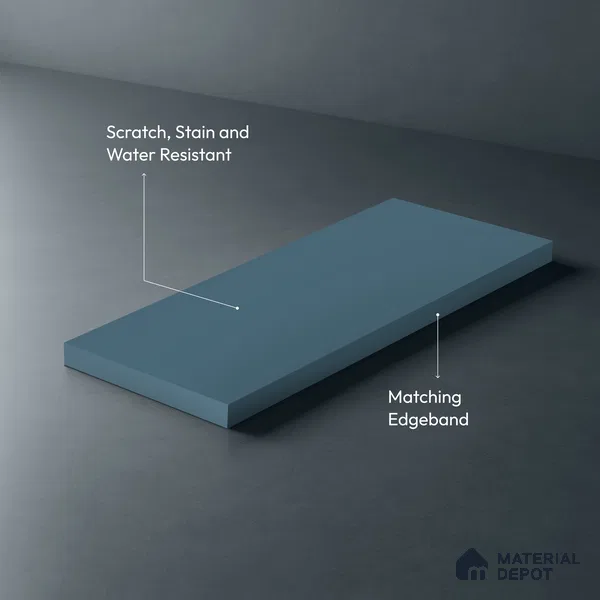 Morning Blue Solid Colors Look SMT 913 8 ft x 4 ft Super Matte Finish Decorative Laminate - 1 mm | Suitable for Living Room, Kitchen, Office