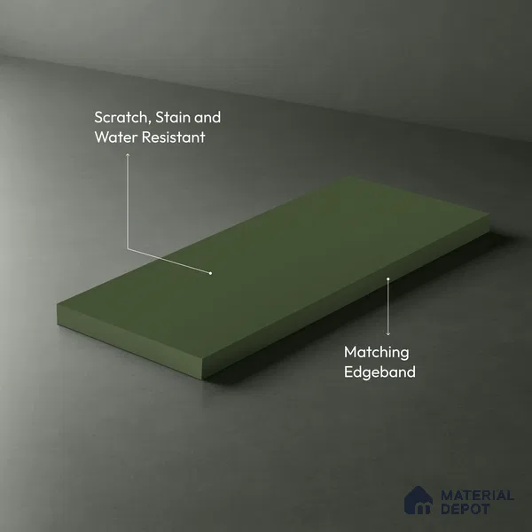 Parrot Green Solid Colors Look SMT 949 8 ft x 4 ft Super Matte Finish Decorative Laminate - 1 mm | Suitable for Living Room, Kitchen, Office
