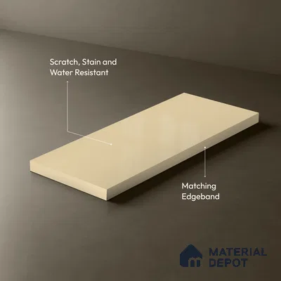Soft Vanilla Sparkle Look GT 2 8 ft x 4 ft Glossy Finish Decorative Laminate - 1 mm | Suitable for TV Unit, Wardrobe, Kitchen Cabinets