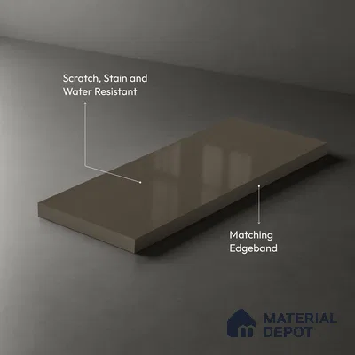 Misty Slate Solid Colors Look HG 508 8 ft x 4 ft High Gloss Finish Decorative Laminate - 1 mm | Suitable for Living Room, Kitchen, Office