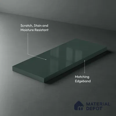 Sage Green Solid Colors Look HG 915 8 ft x 4 ft High Gloss Finish Decorative Laminate - 1 mm | Suitable for Living Room, Kitchen, Office