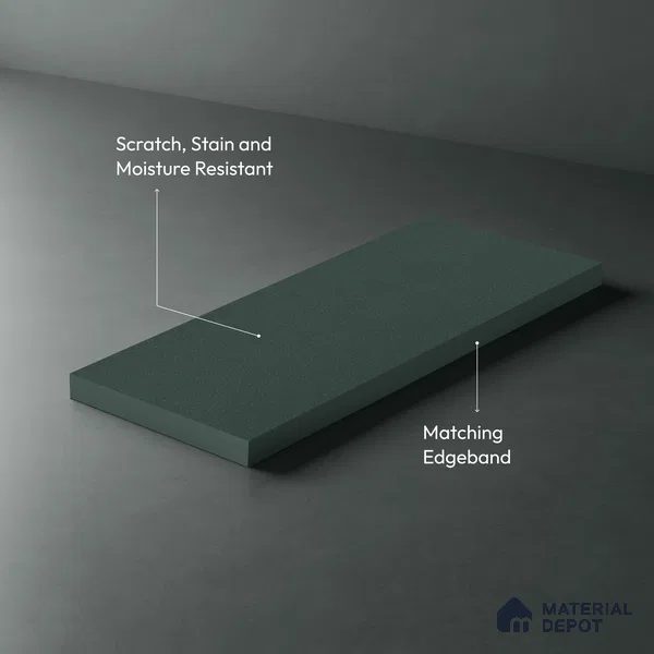 Sage Green Solid Colors Look SF 915 8 ft x 4 ft Suede Finish Decorative Laminate - 1 mm | Suitable for Living Room, Kitchen, Office